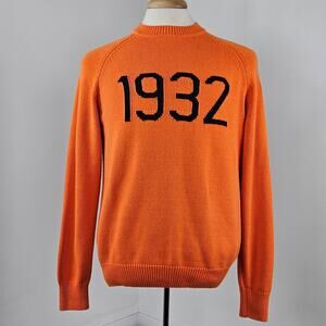 Hillflint Whitney Art Museum Bienniel 1932 Orange Sweater Men Large MINOR FLAWS